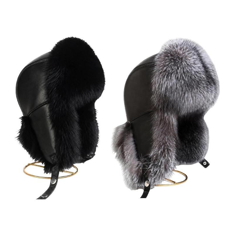 Winter Trapper Hat - 2025 新しいフェイクファートラッパーハット、耳フラップ付き、大人用、ユニセックス、フルカバーの冬用暖かいキャップ、風の強い通勤やアウトドアに最適