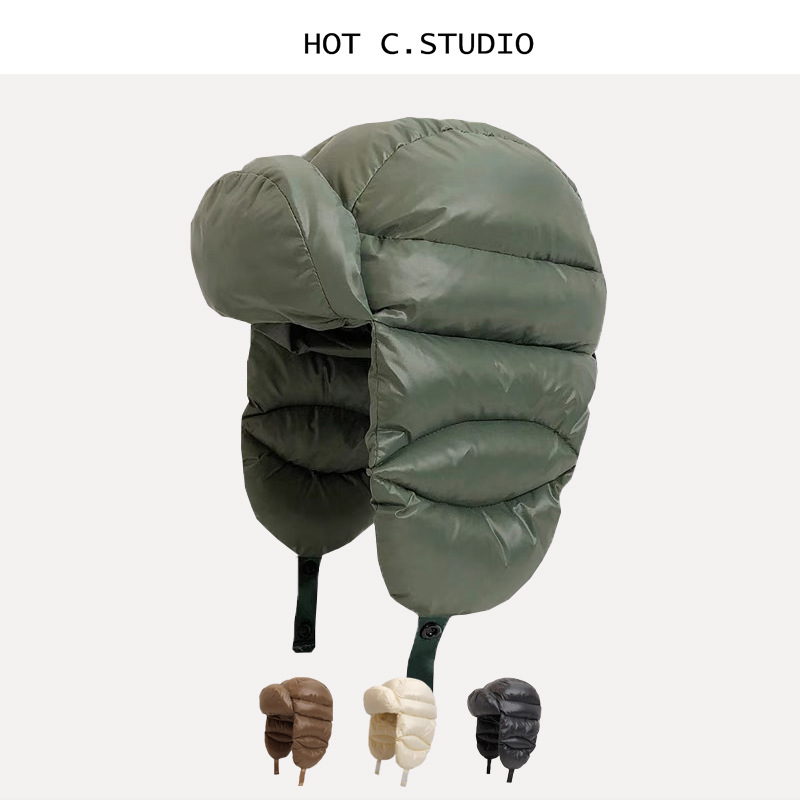 Trapper Hat Ear Flap - 冬用レザー ウシャンカ帽子、ダウン入り、耳当て付きパイロットキャップ、乗馬用ヘルメット用軽量ライナー、トラッパーハット
