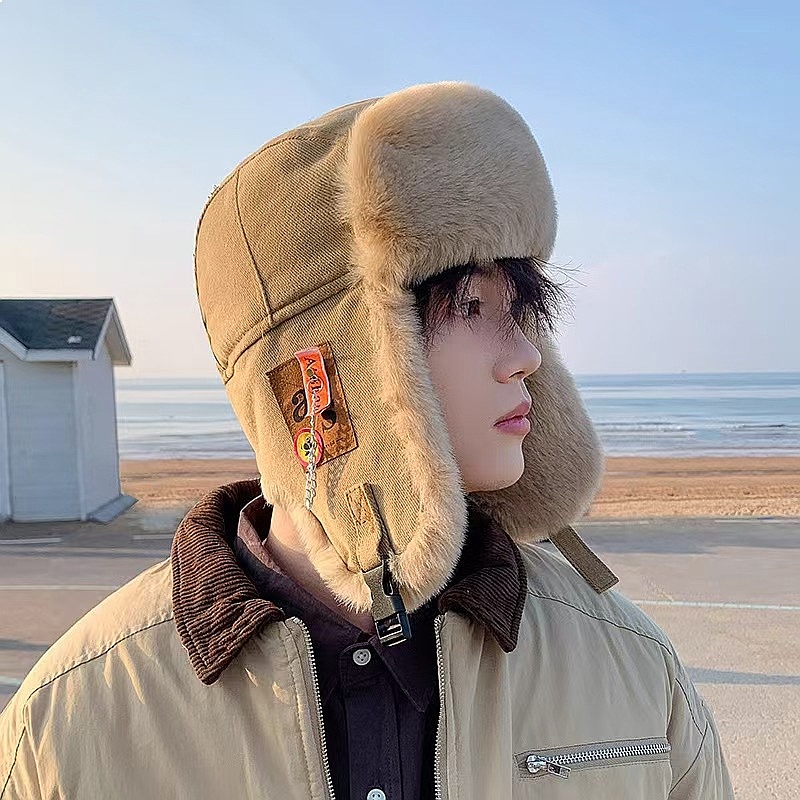 Winter Trapper Hat - 冬用フリース裏地トラッパーハット 男女兼用 厚手 防風 暖かい イヤーフラップ付き