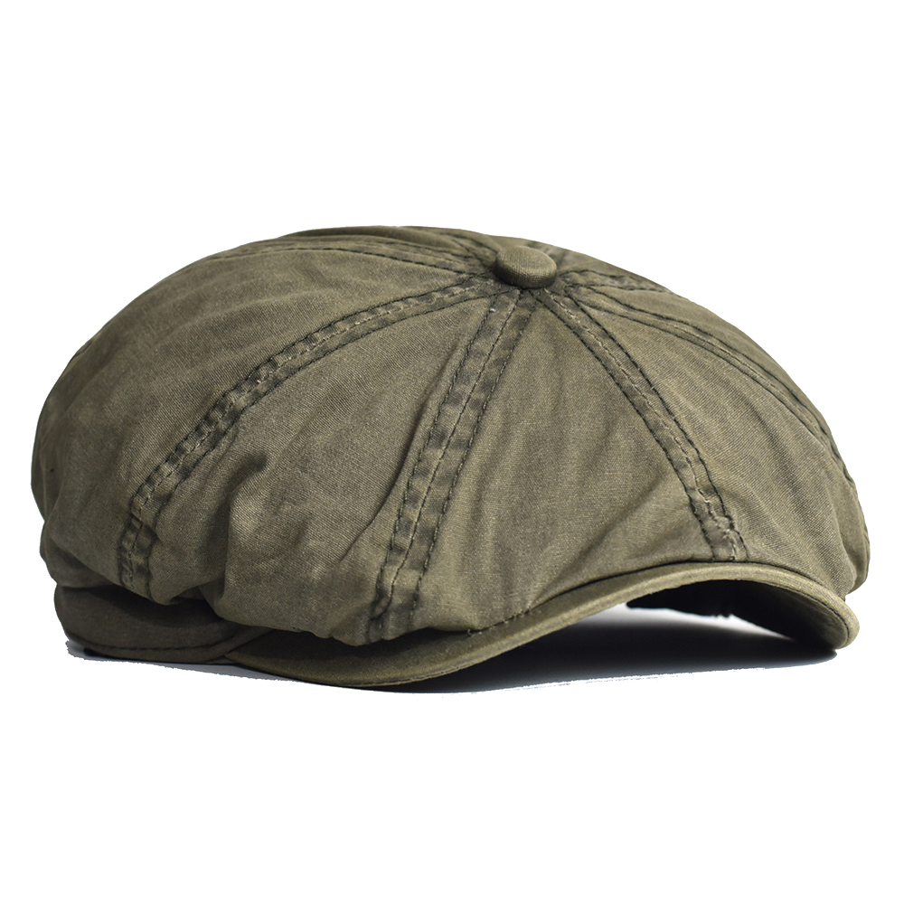 Dad Hat Cotton - ウォッシュドコットンキャスケットキャップピーキー八角帽子ヴィンテージカジュアルキャップソリッドベレーバイザーギャツビーフラットアイビーハット