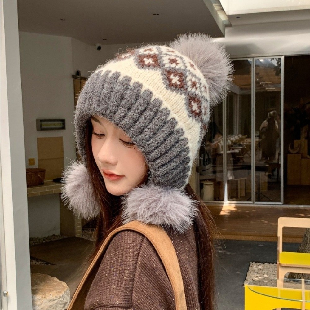 韓国風ポリエステル製フェアアイル柄トラッパーハット、頭囲56 - Trapper Hat Ear Flap のレビューと価格