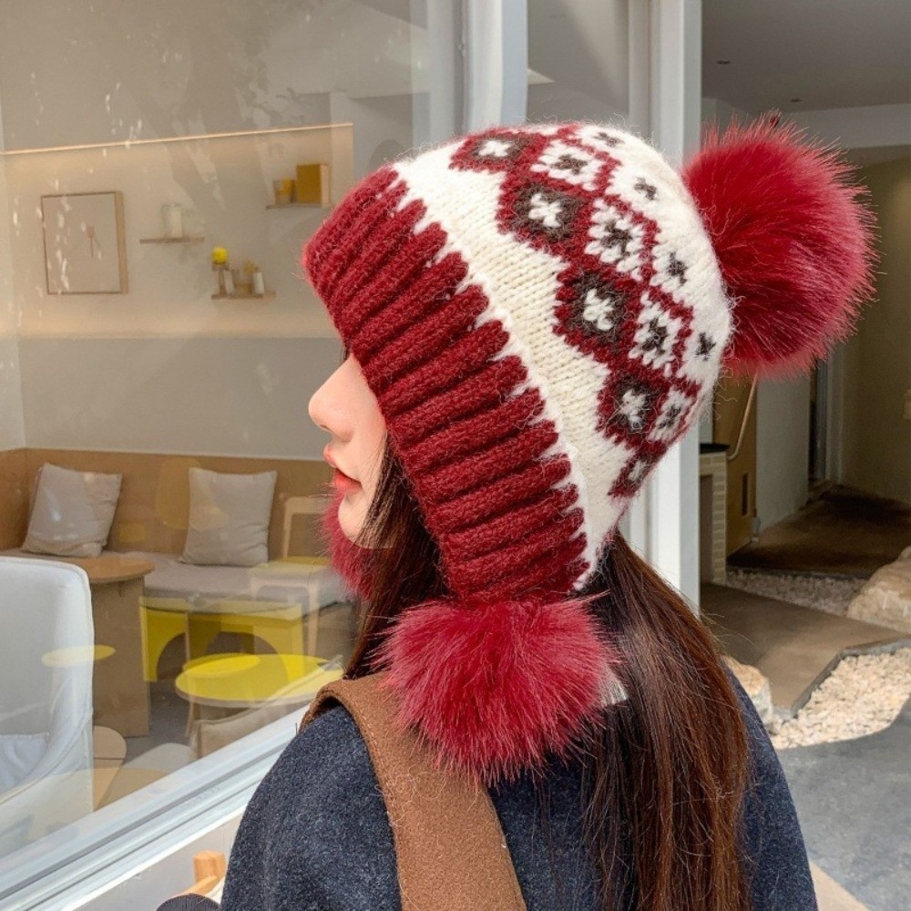 韓国風ポリエステル製フェアアイル柄トラッパーハット、頭囲56 - Trapper Hat Ear Flap のレビューと価格