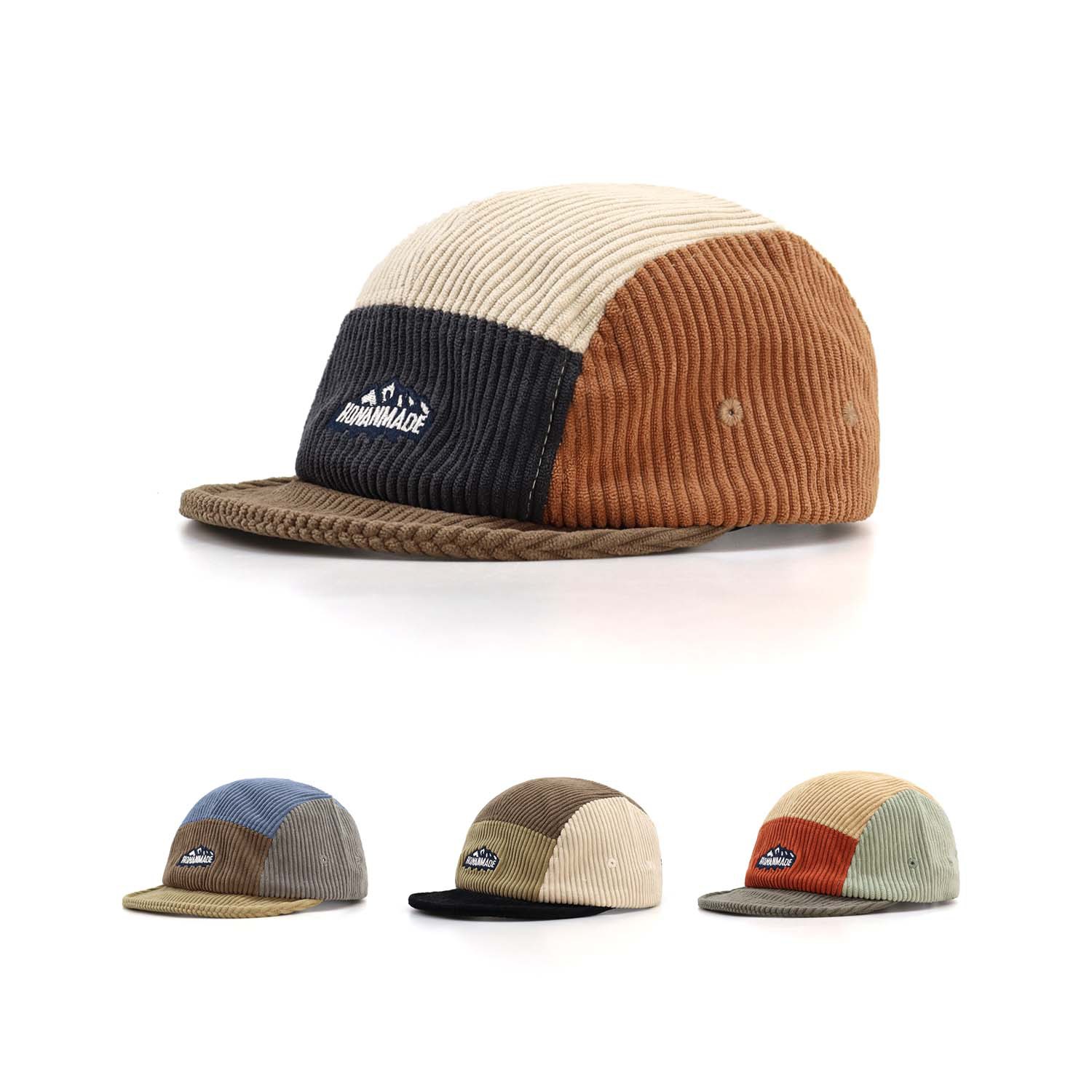 2026秋冬新作コーデュロイカラーブロック5パネルキャップ、 - Corduroy Cap 5 Panel のレビューと価格