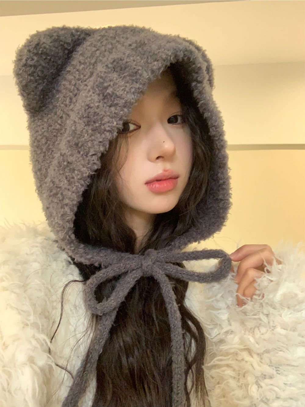 新作 ラムヘア 冬用 原宿 Y2K ニット帽 レディース レ - Winter Trapper Hat のレビューと価格