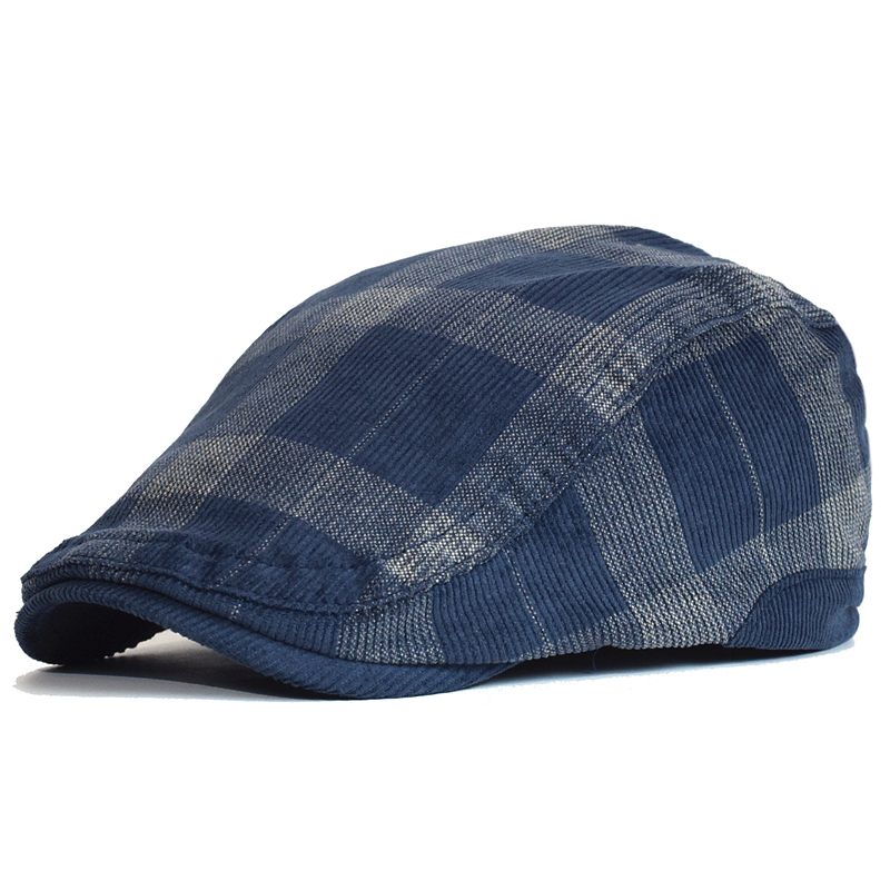 冬のヴィンテージチェック柄厚いベレー帽コーデュロイキャスケッ - Dad Hat Cotton のレビューと価格