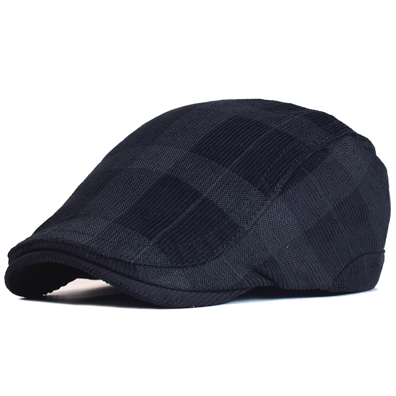 冬のヴィンテージチェック柄厚いベレー帽コーデュロイキャスケッ - Dad Hat Cotton のレビューと価格