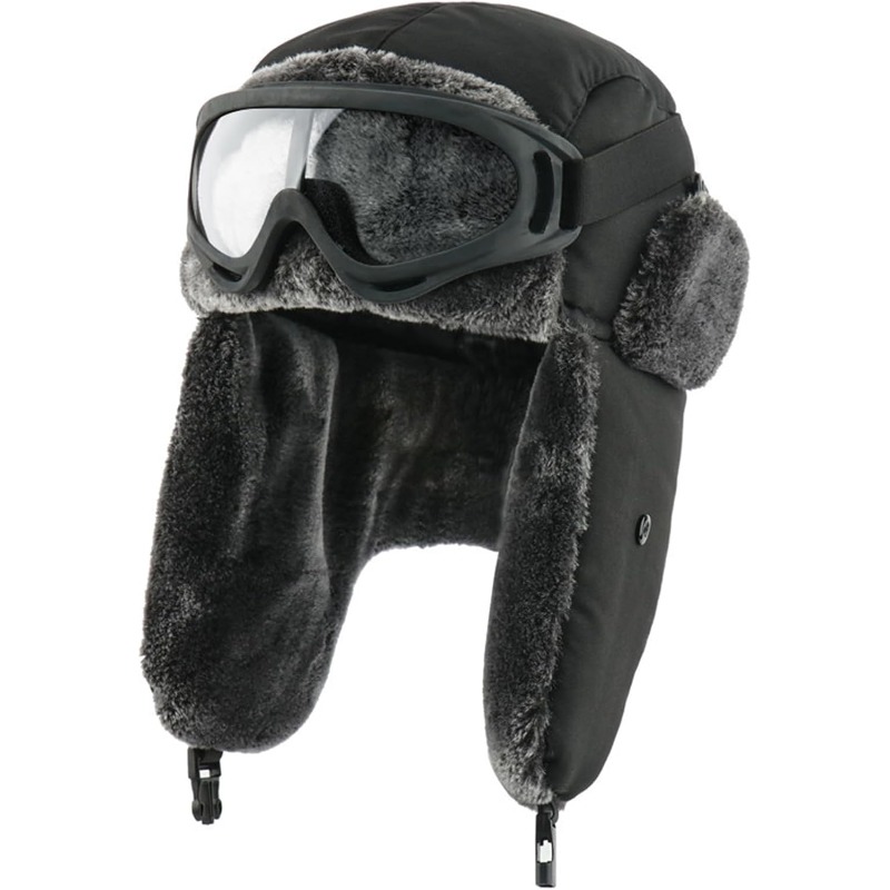 スノースキー軍軍事ウシャンカ帽子ゴーグル付きフェイクラビット - Winter Trapper Hat のレビューと価格