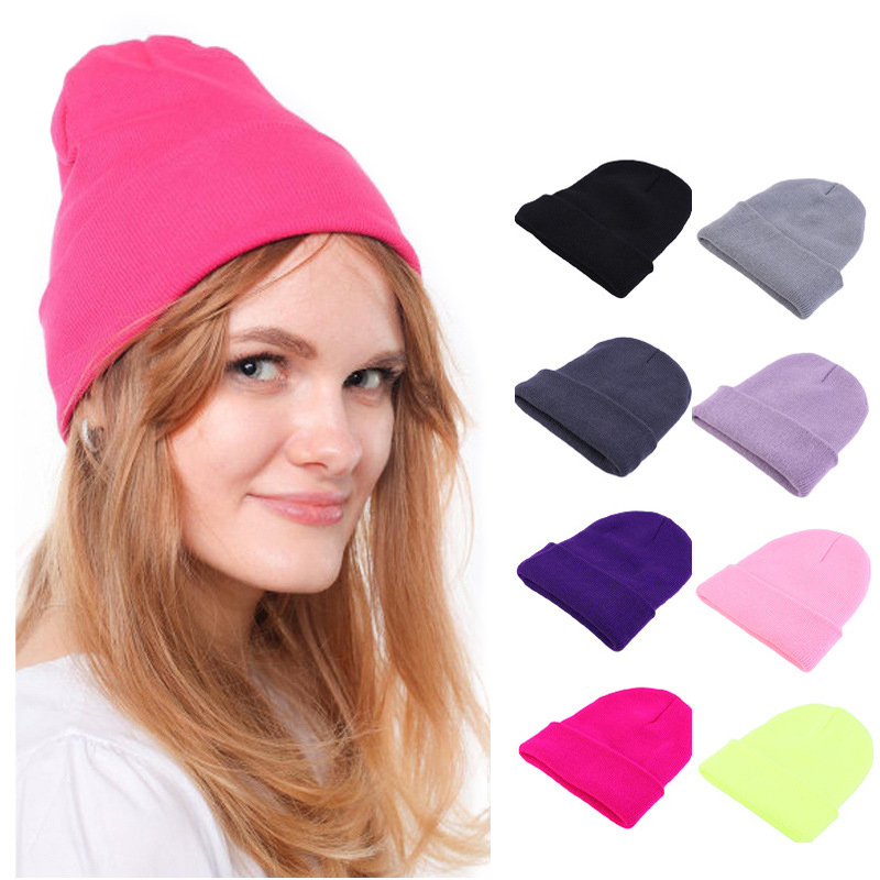 ファッション無地ニットビーニーハット 暖かく柔らかなカフ付き - Beanie Cuffed Knit のレビューと価格