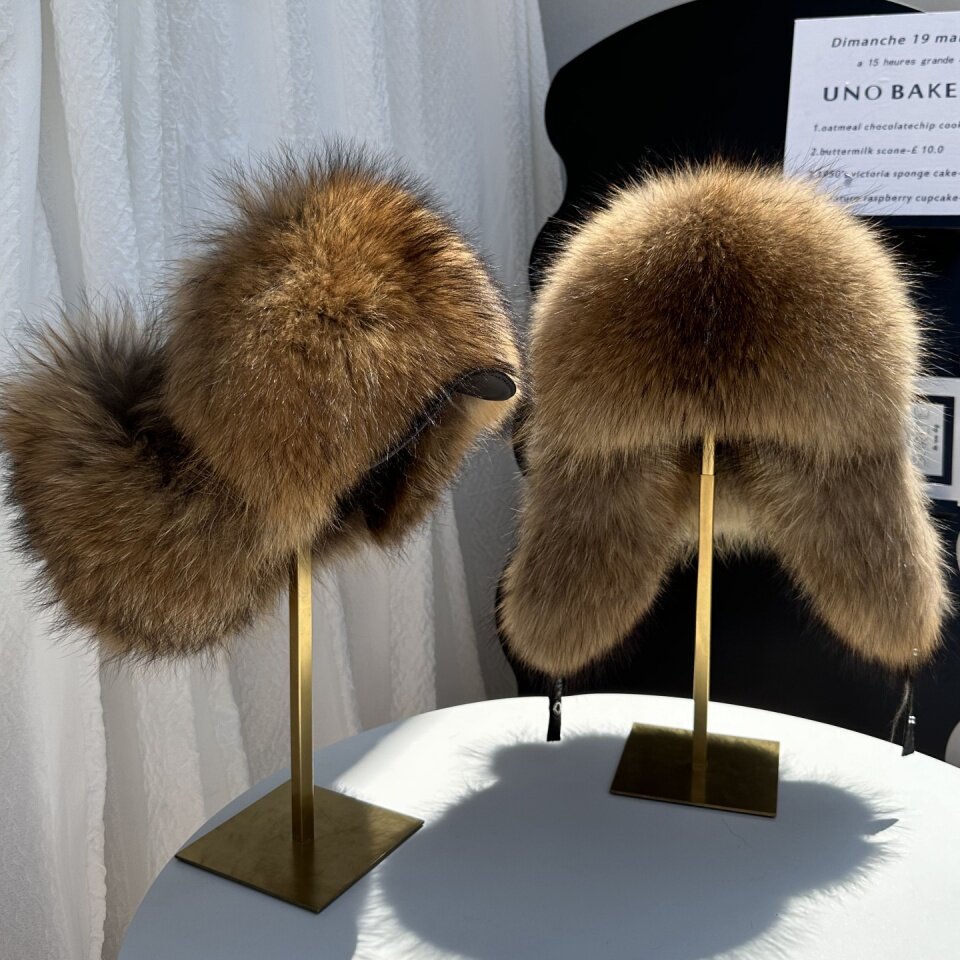 本物のフォックスファーを使用したトラッパーハット。男女兼用。 - Trapper Hat Ear Flap のレビューと価格