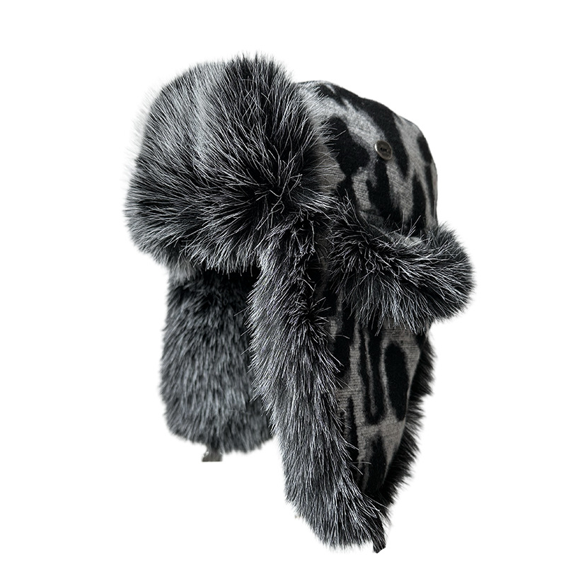 女性用レオパード柄フリーストラッパーハット、サイクリングやス - Trapper Hat Ear Flap のレビューと価格